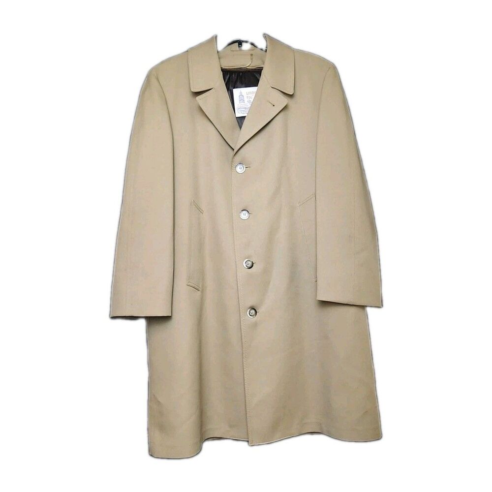 London Fog Vintage Maincoat Mens 40S Trench Coat 70/80 USA Removable Liner Union